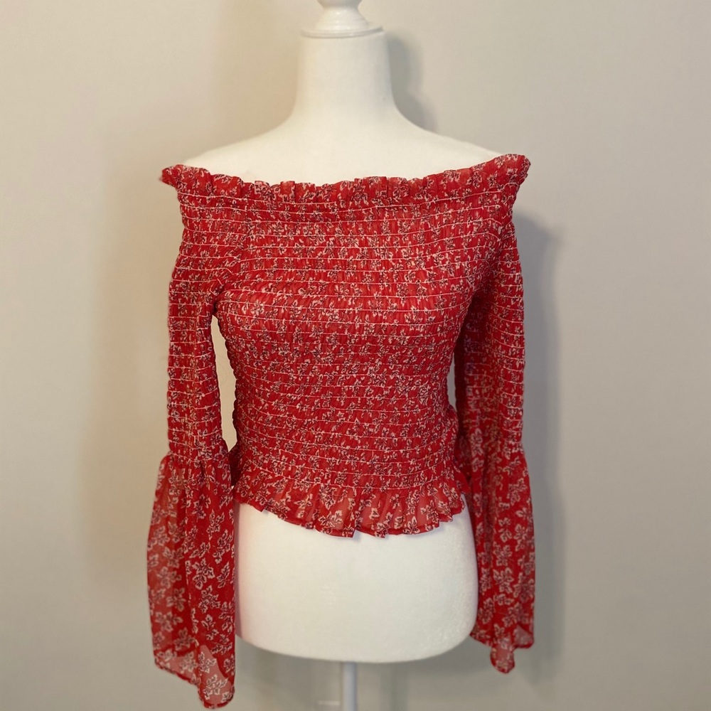 SOLD Off The Shoulder Ruched Top